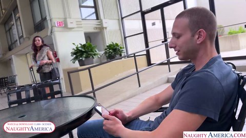 Sexy Cougar Jezebel seduces a complete stranger