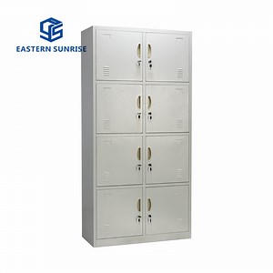 [Hot Item] Office Gym Supermarket Employee Wardrobe Metal Storage Cabinet 8 Doors Locker
