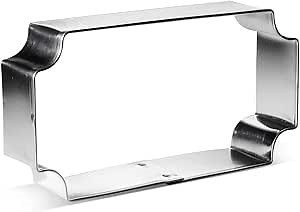 Ticket Plaque Cookie Cutter 3.75 Inch - Made in the USA – Foose Cookie Cutters Tin Plated Steel Ticket Plaque Cookie Mold