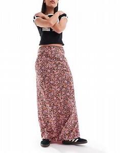 Miss Selfridge picot trim bias maxi skirt in multicolour floral | ASOS