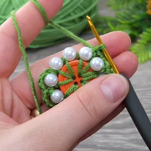 27K views · 428 reactions | Great crochet idea with pearls and buttons. try this #crochet #knitting | Knitting & Crochet World | Facebook