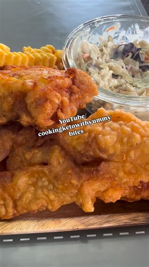 Homemade crunchy fried cod, dinner! For the recipe, please go to my cooking show linked in my highlights, and if you’d like to purchase, my digital cookbook is also linked in my highlights and in this video! #yummybitestv #delicious #keto #foodiegram #friedcod | Yummybitestv