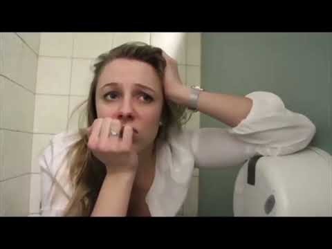Girl fart and pooping in Public restroom