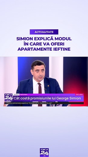 14K views · 208 reactions | George Simion a explicat duminică seara, la Digi24, cum va asigura românilor apartamente la prețuri senzaționale. În ciuda faptului că adversarii politici și economiștii spun că asistăm la o înșelătorie electorală, președintele AUR afirmă că acest lucru este posibil #digi24 #stiriledigi24 #georgesimion #partidulaur #apartament #campanieelectorala #actualitate | Digi24 | Facebook