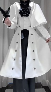 50K views · 4.2K reactions | 懶 This princely Ouji-style trench coat in crisp white features a detachable cape and double-breasted design, creating a sharp, elegant silhouette perfect for aristocratic-inspired coords.  ✨ Coat — search “ASTRT-003” on devilinspired.com — $107.00 ️ Elevate your princely style with this Ouji trench coat  Holiday Shopping Season! Free Shipping Over $69 #oujistyle #princestyle #aristocraticlook #devilinspired | Devilinspired | Facebook