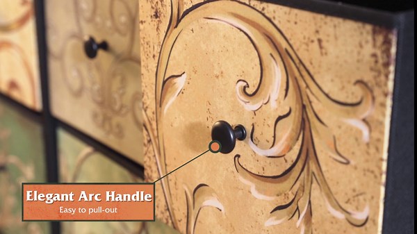 WLIVE 9 Drawer Dressers for Bedroom, Tall Dresser for Closet, Living Room, Hallway, Dressers Bedroom Furniture, Dresser Organizer, Storage Tower with Fabric Drawers, Metal Frame, Floral Painted