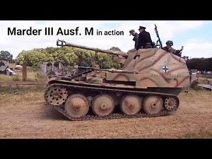 German tank destroyer Marder III (Panzerjäger 38(t) Ausf. M Sd.Kfz. 138) in action.