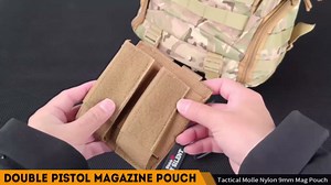 bvya Double Mag Pouch Molle Pistol Mag Pouch with Quick Release Magazine Pouch Insert for Glock 9mm 1911 92F Magazines 40mm Grenade