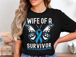 Prostate Cancer Awareness Shirt: Wife of A Survivor Ribbon Tee - Etsy UK