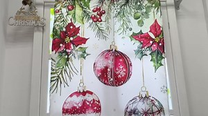 Christmas Shower Curtains for Bathroom Christmas Balls Snowflake Winter Shower Curtain Set Pine Tree Branch Poinsettia Waterproof Polyester Bathroom Curtain with Hooks Home Decor Long 72x78 Inch