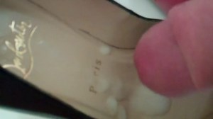 she unknowingly wear her Louboutin pumps recently cum filled