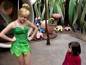 Katy Meets Silvermist II And TinkerBell III At Disneyland's Pixie Hollow