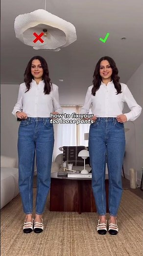 How to fix too big/loose pants? 🤯 Save this chic style trick & upgrade your look 👖 ✨ #luxurystyle