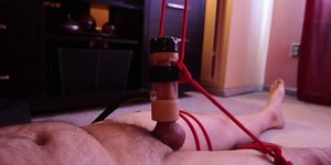 Machine Milked and twice ruined orgasm