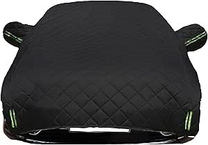 Hail Protector Car Cover - 5-Layer Padded Anti-Hail Shield for SUV/Sedan | Rain Protection & Windproof with Reflective Strips | Universal Fit All-Weather Protection (2025 Upgraded) (Black,Hatchback)