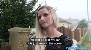 Public Agent Tight pussy fucked in a car