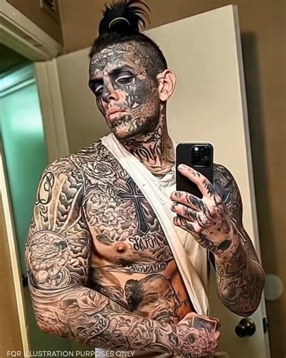 Man spends $70k to tattoo his full body and eyeballs, but wait till you see what he looked like before.... Read full story in comment👇👇 | Just Feelings