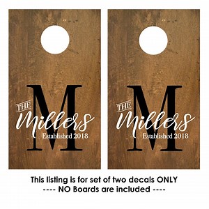 Custom Corn Hole Decals Wedding Monogram Cornhole Board Decals Personalized Bean Bag Toss Wedding Game Decals Modern Wedding Keepsake - Etsy