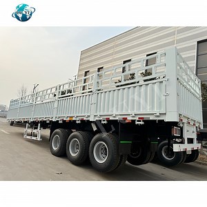 [Hot Item] Luyi Vehicle 3axles Straight Beam Stake Sidewall Semi Trailer Cargo Semi Trailer Cargo Transportation Sidewall Semi Trailer