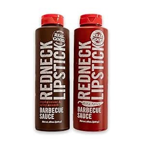 Redneck Lipstick Barbecue Sauce Bundle, Original Smoky Sweet & Spicy Smooth, Hot & Spicy & Classic BBQ Sauces & Bold Heat Seasoning, Combo Pack (18 oz)