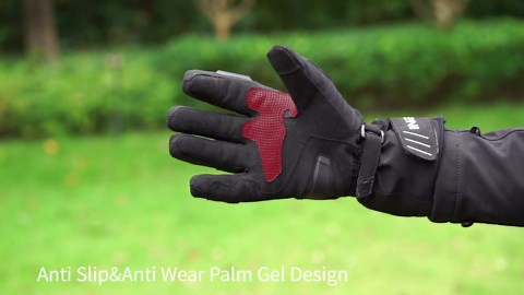 INBIKE Winter Motorcycle Gloves, Cold Weather Thermal Leather Full Finger Motorbike Gloves Black