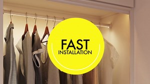 18" Lighted Closet Rod - 4000K, Aluminum Profile, Frosted Lens, Satin Nickel