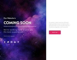 Coming soon with button - Website Mockup by Nicepage