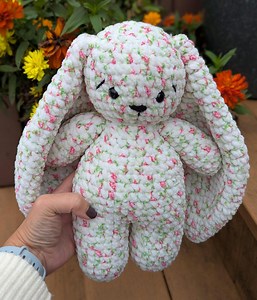 Crochet Bunny Plush: Handmade Chenille Rabbit Stuffie - Etsy