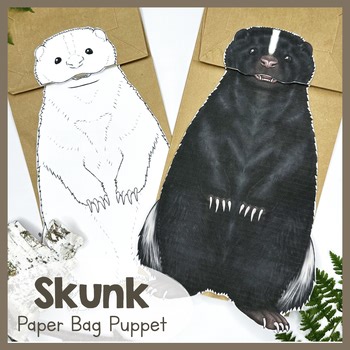 Skunk | Paper Bag Puppet | Printable Craft | Skunks