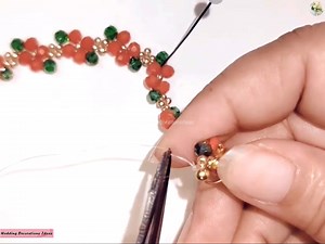 77K views · 1K reactions | How to Make Crystal Beads Bracelet For Beginners 殺 Bead flower Bracelet Easy Tutorial  | Wedding Decoration Ideas | Facebook