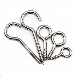 [Hot Item] Wholesale Wood Thread Stainless Steel Furniture Screw Hooks Self-Tapping Eye Screw
