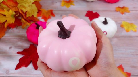 Cinnvoice 6 Pcs Artificial Pink Pumpkins Bulk Breast Cancer Awareness Decorations 3 Colors Pink Pumpkins with Ribbon for Fall Halloween Table Centerpieces Breast Cancer Party Decor