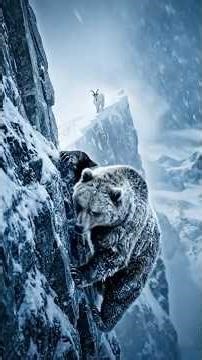 Grizzly Bear Hunts Mountain Goat on Near-Vertical Cliff