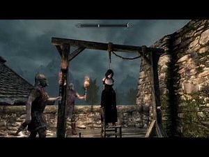 Female murderer arrested and swiftly hanged ||Skyrim Mod
