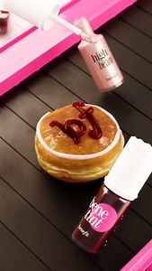 Get’em while they’re hot. Fresh jam doughnuts with a side of Benetint and Highbeam, comin’ right up✨ #benefitcosmetics #benefitbelgium #benetint | Benefit Cosmetics
