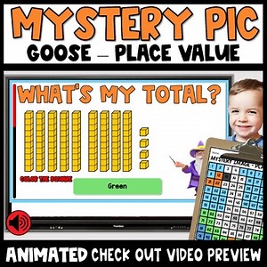 Place Value Coloring Worksheets Mystery Pictures up to 100 Math Pages GOOSE