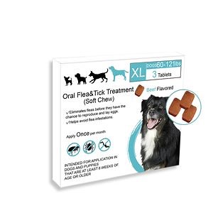 [Hot Item] Monthly Flea Treatment for Dogs, Flea Chewable, Flea Tablets, Oral Flea Medication, with Fluralaner/Pyrantel