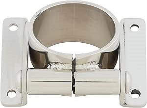 Speedway Motors Universal Steering Column Mount, Adjustable Angle, Fits 2 Inch OD Column Tubes, Easy Installation, Stainless Steel Finish, Simple 4-Bolt Floor Mounting Design