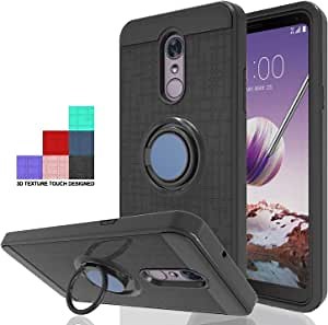 Compatible with LG Stylo 5 Cases,LG Stylo 5+ Case,LG stylo 5 Plus Case,LG Stylo 5V Case,LG Stylo 5 Phone Case,360 Degree Rotating Ring Kickstand Case for LG Stylo 5-CH Black