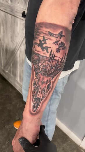 Unique Deer Skull Tattoo Design Customized for Client | Tattoos by Merry