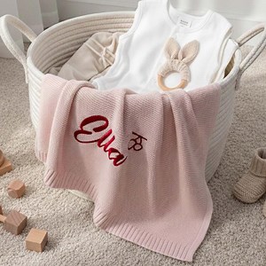 Baby Shower Gift Personalised Blanket, Embroidered Custom Name Baby Blanket, Soft Cotton Newborn Gift, Nursery Decor - Etsy