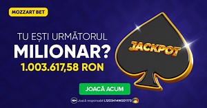 (P) Jackpotul de peste 1.000.000 RON de la Mozzart Bet așteaptă să fie câștigat! Tu poți fi următorul milionar din România