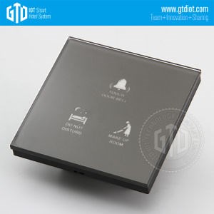 [Hot Item] Customized 86*86mm Gray Tempered Glass Panel Touch Doorbell System for Hotel Home