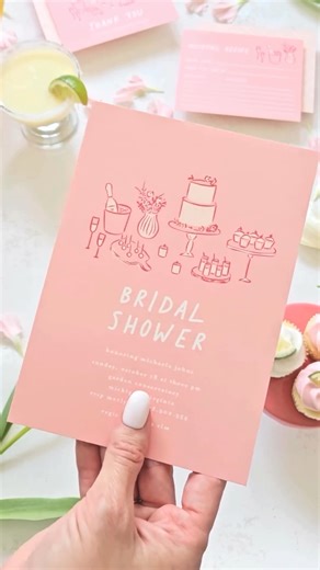 Make your bridal shower pretty in pink with an invitation suite that sets the tone. 🎀 Explore bridal shower invitations --> minted.ink/4bodP2U ____________________________________ "atherina" bridal shower suite by independent #MintedArtist Gerrie Magnani of @chocomocacino Video: @chelseyblackphotography | Minted