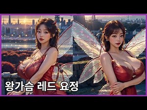 [4K] AI 룩북 Lookbook big breasts red fairy look