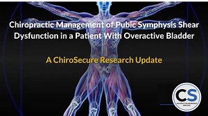 Chiropractic Management of Pubic Symphysis Shear Dysfunction in a Patient With Overactive Bladder A ChiroSecure Research Update Abstract: The purpose of this case report is to describe chiropractic management of a patient with overactive bladder (OAB) and to describe an hypothetical anatomical basis for a somato-vesical reflex and possible clinical link between pelvic and symphysis pubis dysfunction to OAB. Discussion: A 24-year-old nulliparous female with idiopathic OAB, with a primary complain