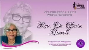You are invited to celebrate the life and legacy the Rev Dr Gloria Barrett. #HERstoryMonth #IronSharpeningIron #WalkingInHerStrength #IamAME #IamWIM #AMEWIM | Connectional AME Women in Ministry