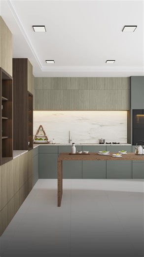 Curations by Merino: A modern kitchen symphony. Fluted uppers add a touch of dimension. Solid lowers offer a grounding base. Warmth flows from the veneer side panel, while a timeless marble front panel complements the cool Moonscape gracing countertops and the tabletop.​ Click here to explore- https://bit.ly/4ci2LGm​ SKUs: 14034 | Grey Wood Rib, 40023 | Pure White Onyx, 14037 | Brown Emilia Walnut, 46021 | Pietra Terracotta, 14036 | Pale Emilia Walnut​ #Merino #MerinoIndia #BeautifullyStrong #Su