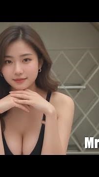 [4K] Asian AI Lookbook - Sculptural Elegance: The Black Cut Out One Piece Swimsuit 🔥