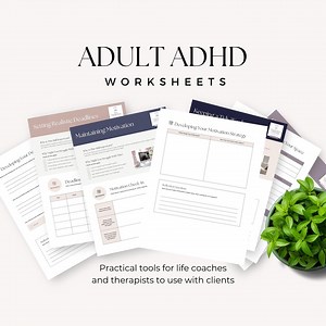 Adult ADHD Worksheets, Executive Function Workbook, Therapy Resources, Counselor Exercises, Neurodivergent Tools for Focus & Organization - Etsy